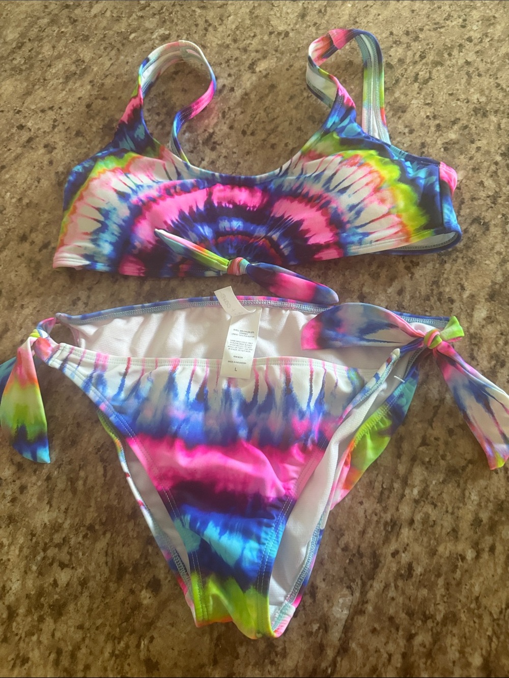 Salt + Cove womens Tie-Dye Bikini in Pink, Blue, Green, Purple